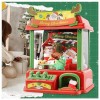 HAZARA Machine Attrape Bonbon ， Clip De Poupée pour Fille avec Musique et Lumières,2 Poupées Panda,20 Peluches,20 Gashapons ，