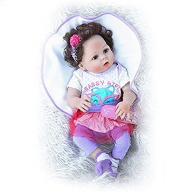 HAMIMI Reborn Bébé Poupées Corps en Silicone Souple Réaliste Poupée de Renaissance à La Main Réaliste 55cm 22 Pouces pour 3-1