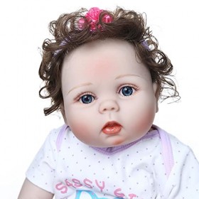 HAMIMI Reborn Bébé Poupées Corps en Silicone Souple Réaliste Poupée de Renaissance à La Main Réaliste 55cm 22 Pouces pour 3-1