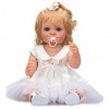 55CM Reborn Baby Doll Full Body Soft Silicone Vinyl Reborn Toddler Girl Doll Blonde Hair Blue Eyes Cadeau danniversaire de N