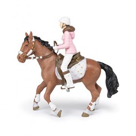 Papo - Lot de 2 figurines - Collection Papo – Chevaux, Poulains et Poneys - Cavalière fashion hiver + Cheval de la cavalière 