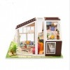 Kit de maison de poupée miniature à faire soi-même avec meubles et lumières LED Modèle de maison de poupée en bois Puzzle cré