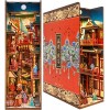 Modèle éducatif Support de livre en bois 3D, puzzle, maison de poupée, serre-livres, coin livre, puzzle, étagère, décoration 