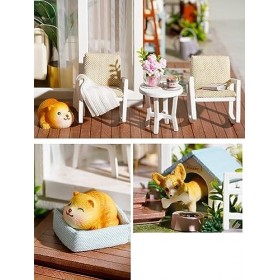 Kit De Maison De Poupée Bricolage en Bois Kit Modèle Créatif Déducation Manuelle Pure Livré avec Housse Anti-Poussière et Éc