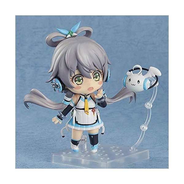 EASSL Figurine Luo Tianyi, 3,9 pouces, en PVC, avec des cheveux gris, des yeux verts, des ornements de cheveux en jaspe, une 