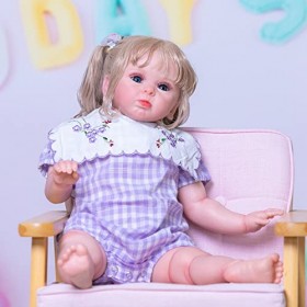 60CM Reborn Baby Dolls Toddler Lifelike Newborn Doll Handmade Soft Silicone Cute Blue Eyes Princess Girl Doll Anniversaire Jo