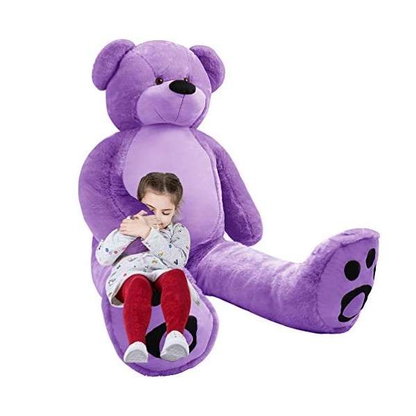 VERCART Ours en Peluche Joli Nounours Mignon Ourson Extra Doux Cadeau Noël la Naissance Anniversaire Enfant et Ami Blanc 183c