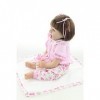 XCTLZG Poupée Reborn Fille Qui rit, Fille Enfant en Bas âge Reborn réaliste, poupée Fille 22 Pouces 55 Cm en Tenue Rose, poup