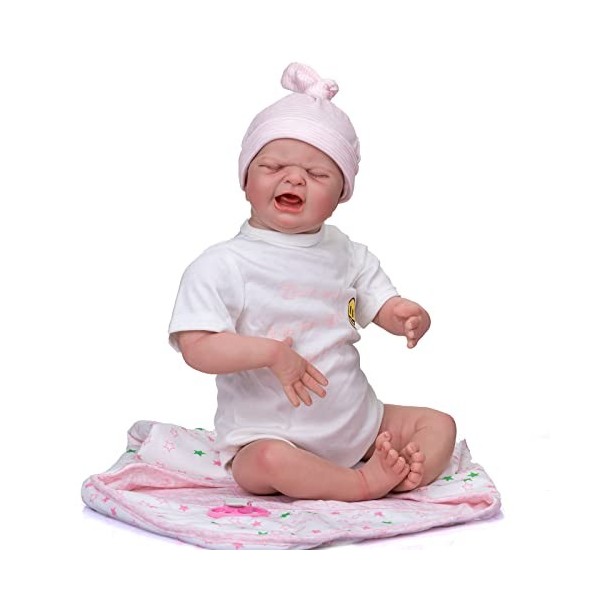 Nouvelle poupée Reborn 19 Pouces poupée finie Maria Babys First Cry 3D Peau Peinte Cheveux veines Visibles poupée Reborn Ye