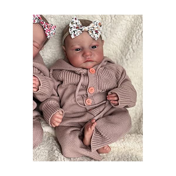Nouveau 19 Pouces déjà Peint Fini Reborn bébé poupée Jumeaux Levi éveillé et endormi Nouveau-né bébé poupée 3D Peau veines Vi