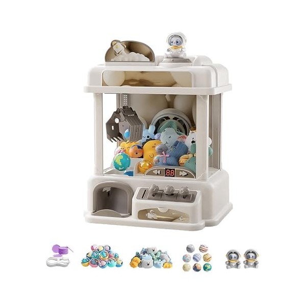 HAZARA Jouet à Griffe ， Sweets Machine for Home avec Musique et Lumières,2 Poupées Panda,25 Peluches,20 Gashapons ， Machine a