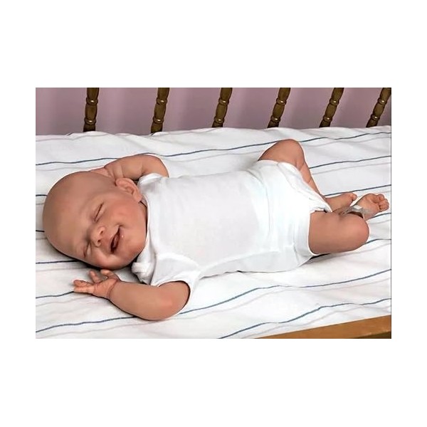 Nouveau 19 Pouces Corps Entier Silicone Reborn bébé poupée déjà Peint Dormir Avril réaliste Doux au Toucher Bain Jouet 3D Pea