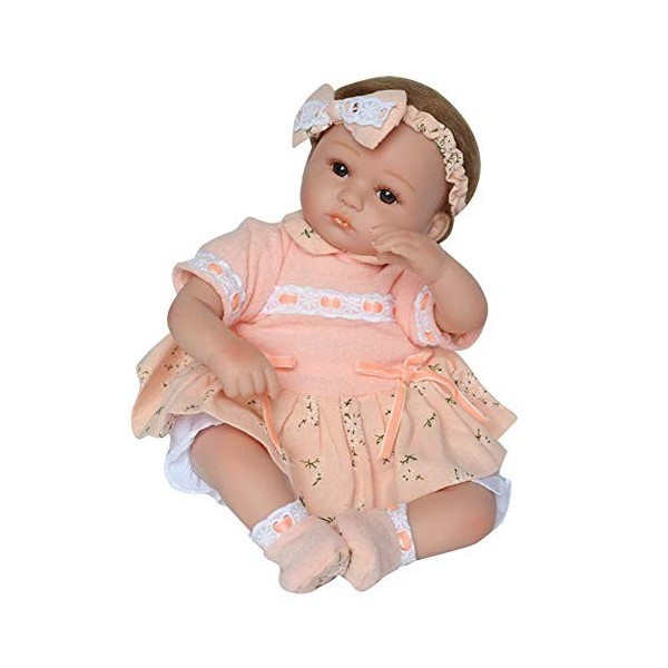 Reborn Baby Dolls, Reborn Baby Doll Jouet Silicone Vinyle des vêtements sûrs et sans goût Peuvent être retirés Sommeil apaisa
