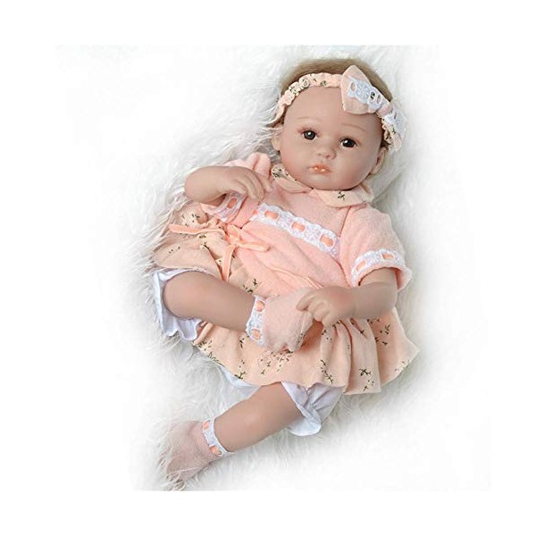 Reborn Baby Dolls, Reborn Baby Doll Jouet Silicone Vinyle des vêtements sûrs et sans goût Peuvent être retirés Sommeil apaisa