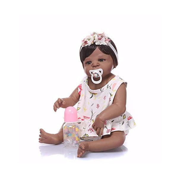 Reborn Baby Dolls, 56CM Full Body Silicone Girl Reborn Baby Doll Jouet Princesse Peut Accompagner dans Le Bain pour Prendre U