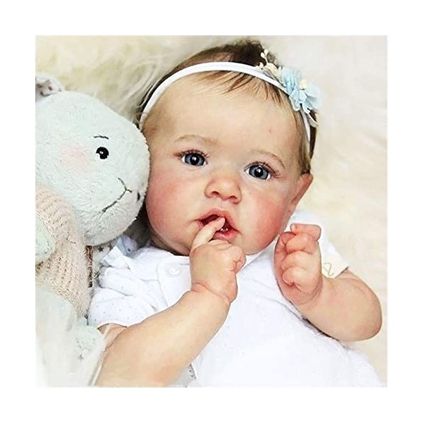 22Inch/ 58Cm Full Silicone Vinyl Body Reborn Baby Dolls avec Cheveux Courts Réaliste Lovely Toddler Princess Girl Doll avec D