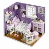NXYDQ Maison de poupée Miniature, avec des Meubles, Bricolage Maison de poupée Kit Plus étanche à la poussière et Le Mouvemen