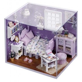 NXYDQ Maison de poupée Miniature, avec des Meubles, Bricolage Maison de poupée Kit Plus étanche à la poussière et Le Mouvemen