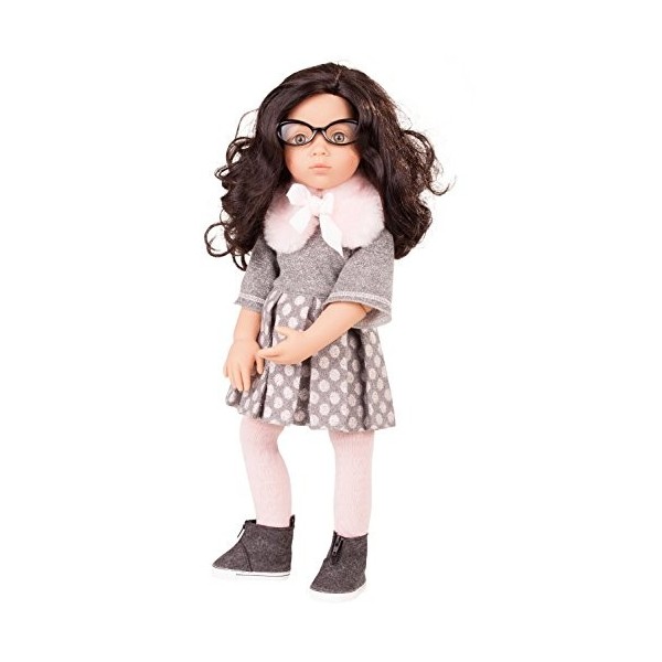 Gotz 1766043 Happy Kidz Luisa Poupée Debout articulée avec Cheveux Noirs et Yeux Gris Pierre 50 cm