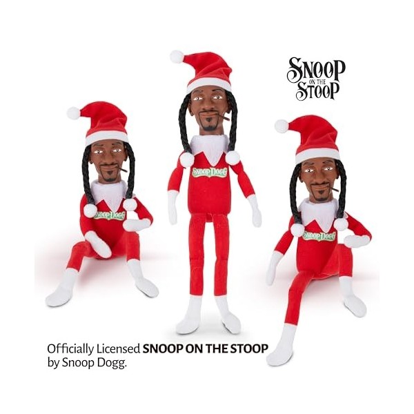 Snoop Dogg Snoop on a Stoop Poupée elfe de Noël avec accessoire spécial Snoops, petit jouet en peluche de 30,5 cm, comprend u