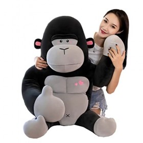 Jouet en peluche gorille câlin,oreiller en peluche gorille en tissu extensible,peluche en coton super doux,jolie poupée en pe