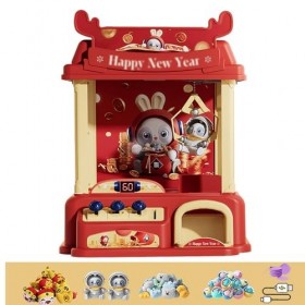 HAZARA Machine a Pince Bonbon avec Musique et Lumières,2 Poupées Panda,20 Peluches,20 Gashapons ， Machine Attrape Bonbon Mach