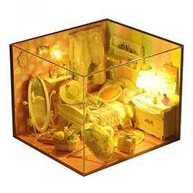 Bricolage Maison De Poupée Printemps Langue Série Rose Série Chaleureuse Cabine Romantique Jouets en Bois Garçons Et Filles C