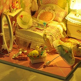 Bricolage Maison De Poupée Printemps Langue Série Rose Série Chaleureuse Cabine Romantique Jouets en Bois Garçons Et Filles C