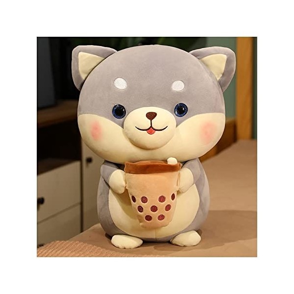 YUYUYU Kawaii Bulle thé Chien en Peluche Peluche Animal Corps Oreiller Tasse thé au Lait Boba Peluche Cadeau danniversaire B