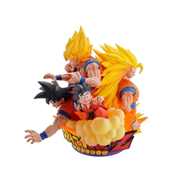 Saiyan Deluxe Edition Scène tridimensionnelle Croissance Juvénile Quatre Formes Figurine Ornements | Matériau PVC 13 cm Exqui