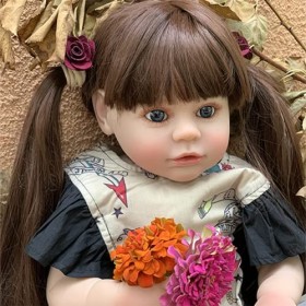 YIHANGG Silicone Poupée Reborn 60cm Jouet Fille 24 Pouces Réaliste Poupée Reborn pour Tout-Petits Princesse avec Corps en Tis