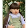 YIHANGG Silicone Souple Poupée Reborn pour Tout-Petits Fille 60CM Reborn Bébé Poupée Shabiller Princesse Poupée aux Cheveux 