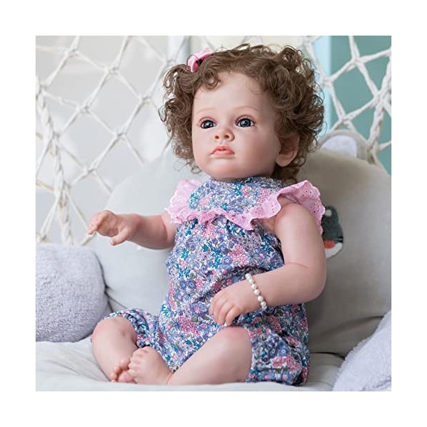 YIHANGG 24inch Poupée Reborn Toddler Fille 60cm Réaliste Poupée Reborn Baby Nouveau-né Peau 3D Princesse Enfants Anniversaire