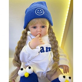 YIHANGG Silicone Reborn Bébé Poupée 60cm Poupée Tout-Petit Fille Jouet 24 Pouces Réaliste Princesse Bébé avec Corps en Tissu 