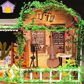 XBSLJ Maisons pour poupées Mini Maison en Bois Artisanat-Kits de modèle de Bricolage avec Meubles et Accessoires-Ensemble de 