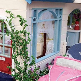 SEESEE.U Kit de Maison de poupée en Bois Bricolage, Appartement de Temps Bricolage Chalet en Bois Villa 3D Puzzle en Bois mod