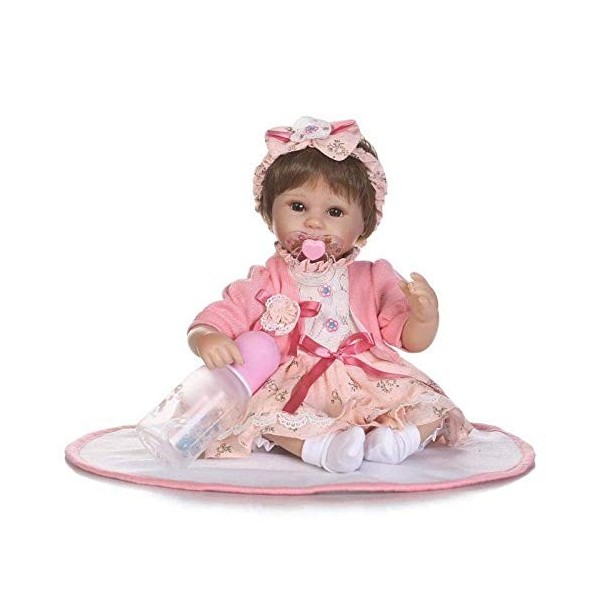 Reborn Baby Dolls, 16 Pouces Rebirth Baby Doll Simulation Poupée Silicone Jolie Fille 40 Cm, Poupées Nourrissantes