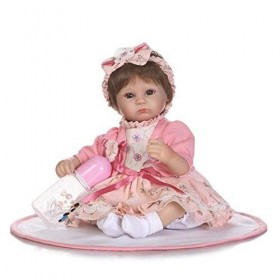 Reborn Baby Dolls, 16 Pouces Rebirth Baby Doll Simulation Poupée Silicone Jolie Fille 40 Cm, Poupées Nourrissantes