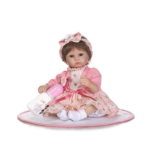 Reborn Baby Dolls, 16 Pouces Rebirth Baby Doll Simulation Poupée Silicone Jolie Fille 40 Cm, Poupées Nourrissantes