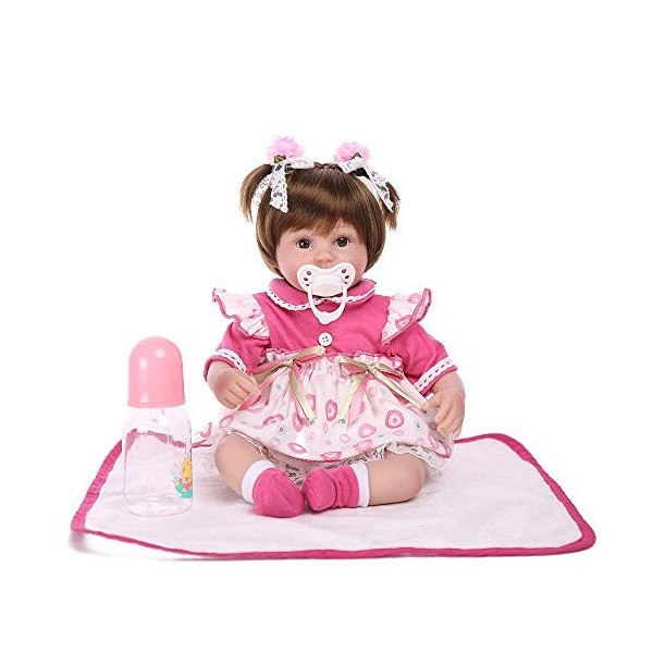 Reborn Baby Dolls, poupée de Simulation de 18 Pouces Reborn Baby Soft Gel 45 cm, poupées nourrissantes