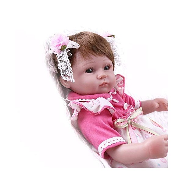 Reborn Baby Dolls, poupée de Simulation de 18 Pouces Reborn Baby Soft Gel 45 cm, poupées nourrissantes