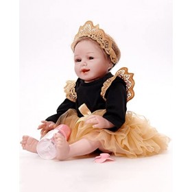 YNB 55CM Réaliste Reborn Bébé Poupée Surnaturel Doux Silicone Fait À La Main Mignon Nouveau-Né Formation en Soins Infirmiers 