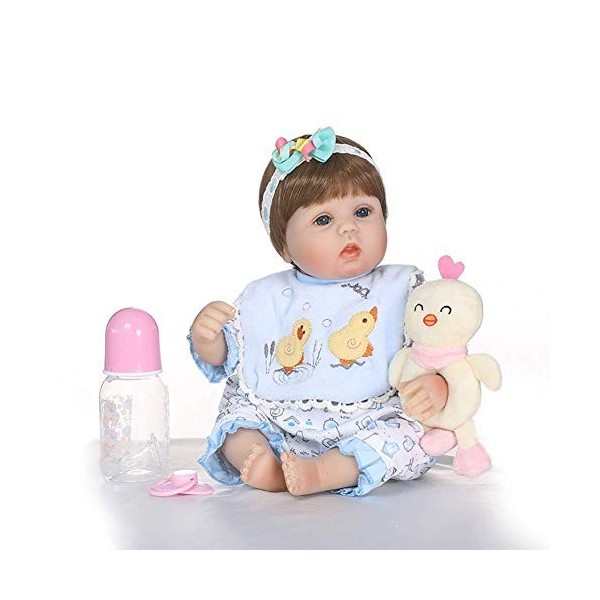 Reborn Baby Dolls, Silicone Souple Nouveau-né Bébé Sac De Couchage Jouet Bébé Cadeau danniversaire Enfants Dormant avec Un C