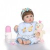 Reborn Baby Dolls, Silicone Souple Nouveau-né Bébé Sac De Couchage Jouet Bébé Cadeau danniversaire Enfants Dormant avec Un C