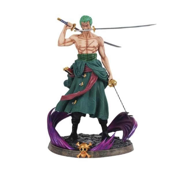 Roronoa Zoro Figurine de groupe de chapeau de paille Pirate Hunter Périphérique | Position debout en PVC 35 cm peut changer l