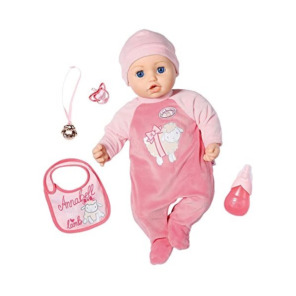 Zapf Creation- Baby Annabell 43cm-Poupée réaliste avec Fonctions véridiques-Douce au Toucher-Mange, Dort et Pleure-Accessoire