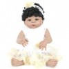 ERNZI Reborn Baby Dolls 22Inch 55Cm Baby Soft Body Realistic Black Newborn Baby Dolls African American Real Life Baby Dolls C