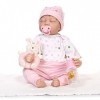 Poupées Reborn Poupée Bébé, Reborn Baby Doll Belle Fermer Les Yeux Bébé Poupée Silicone Vinyle Doux Real Touch Réaliste Nouve