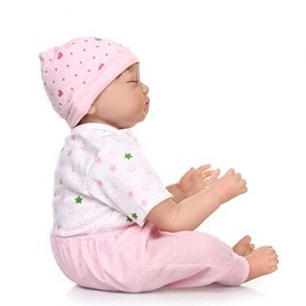 Poupées Reborn Poupée Bébé, Reborn Baby Doll Belle Fermer Les Yeux Bébé Poupée Silicone Vinyle Doux Real Touch Réaliste Nouve