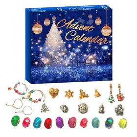 5 Pcs lpour - lBracelet Fine Craft - jouet compte à rebours Noël pour les filles Bracelet DIY avec des perles brillantes Yo